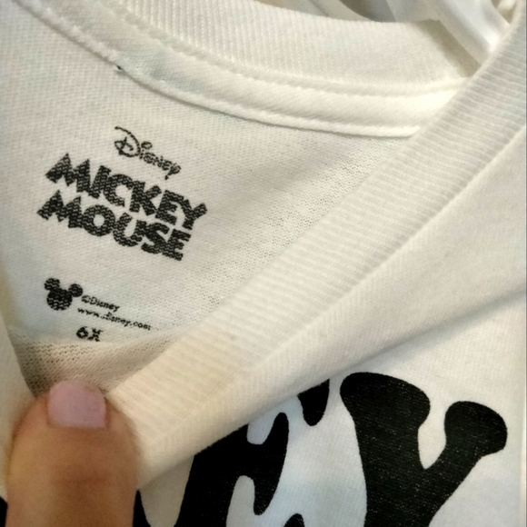 Disney Mickey Mouse Kids White Long Sleeve Shirt Size 6x - Picture 3 of 3